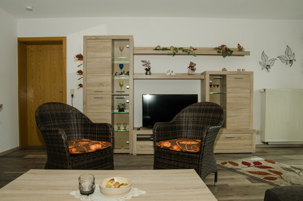 Gästezimmer, Wohnbereich mit Schrankwand und SAT-TV, Bild 4