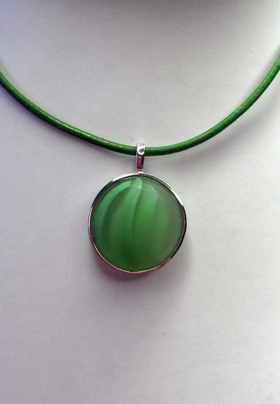 925-Sterlngsilber, Dekostein aus Glas, Slberfassung