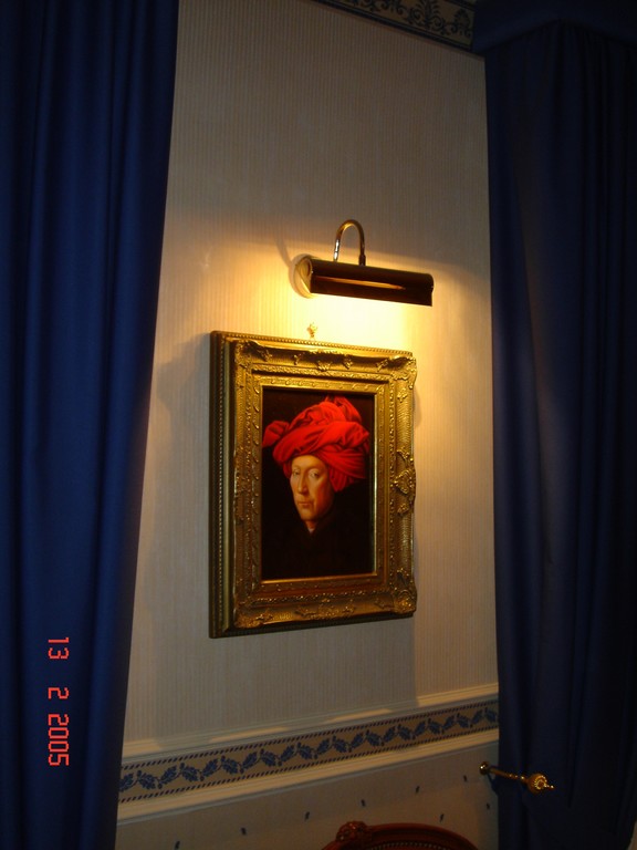 Studio privato. Gabinetto. Jan Van Eyck - Uomo con turbante rosso 1433 "Falso d'autore" (originale: National Gallery London).