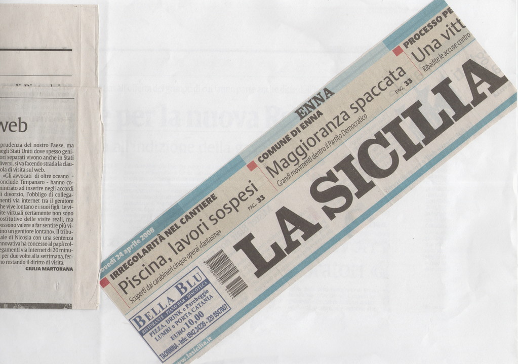 LA SICILIA - Giovedì 24 aprile 2008 "Innovativa sentenza a Nicosia"