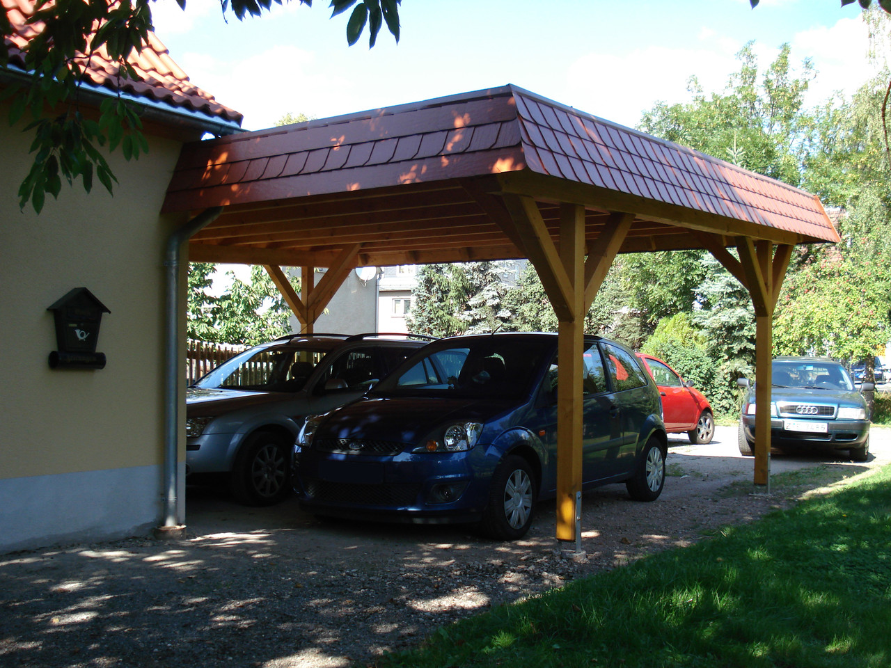 Doppelcarport mit Attika (Schiefer)