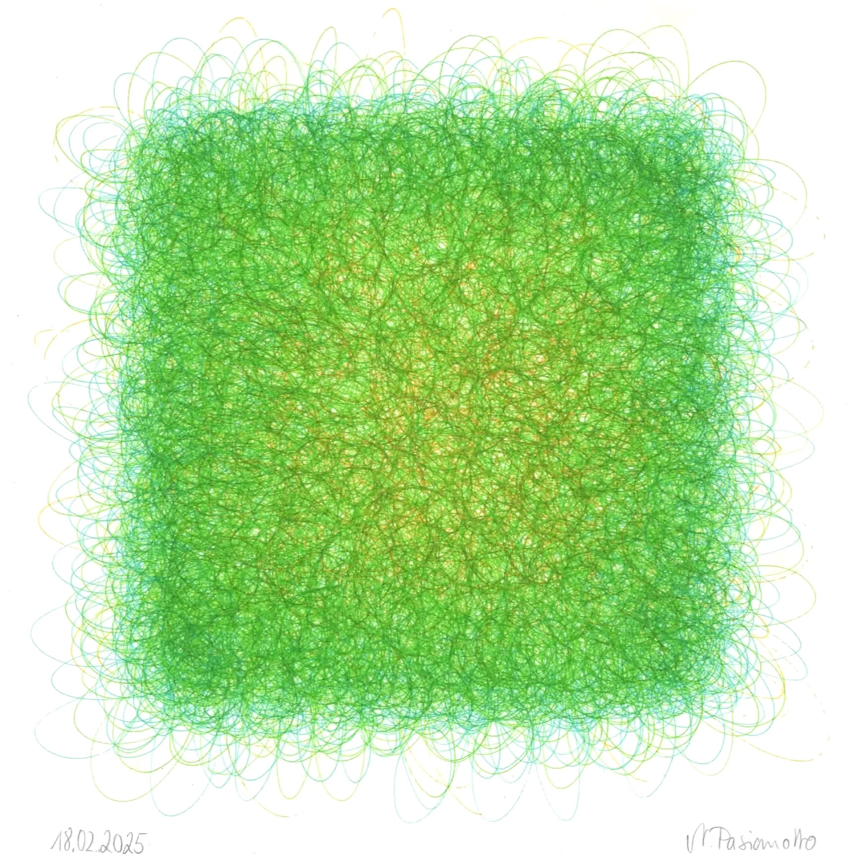 Tageszeichnung  18.02.2025  Tusche auf Papier  15 x 15 cm
