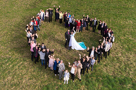 Luftbild Hochzeit mit Drohne erstellt