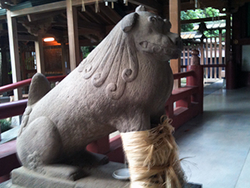 久伊豆神社 足止めの狛犬