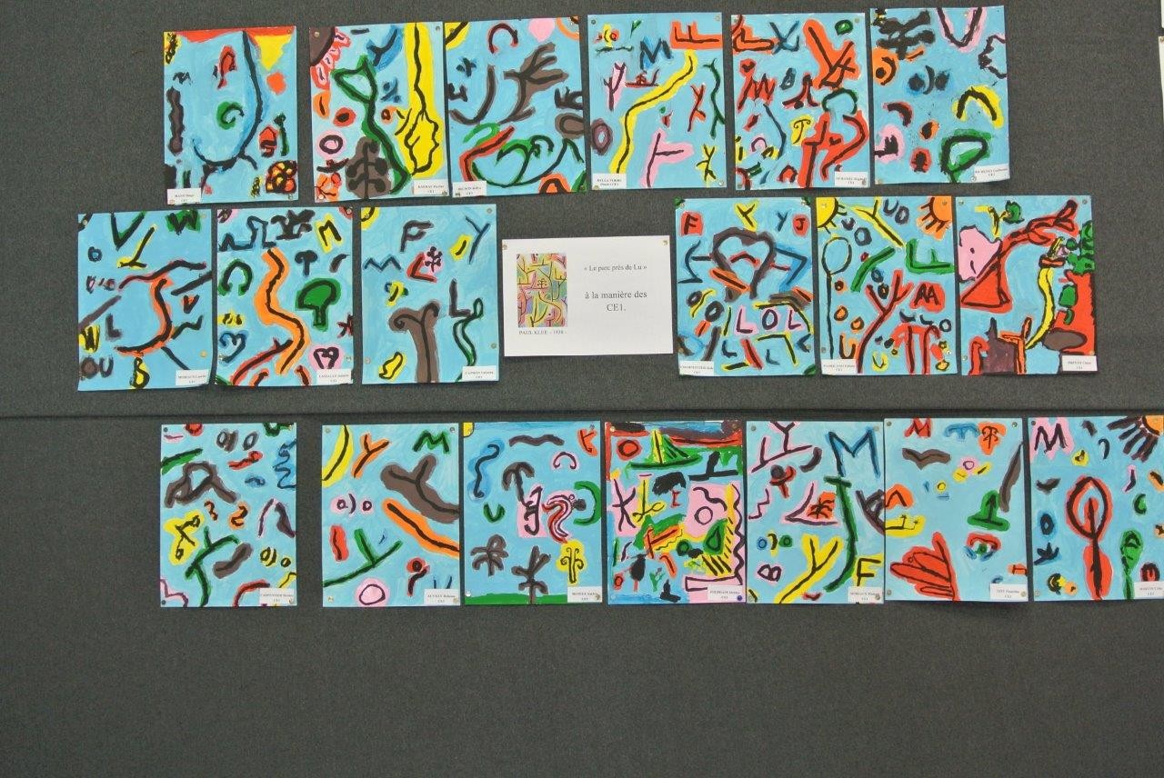 Celles des CE1 s'inspirant de Klee