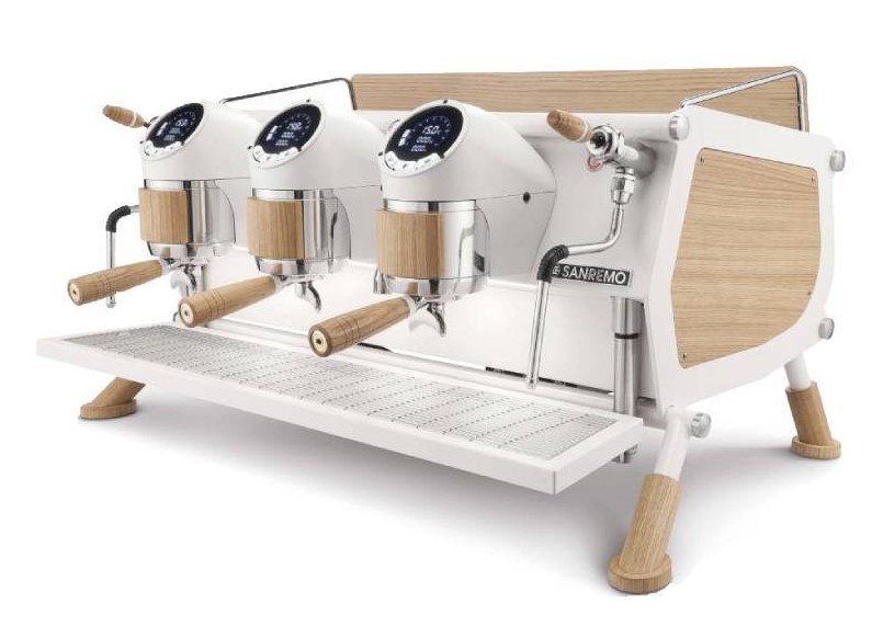 Sanremo  Siebträgermaschine Café Racer White & Wood Slim