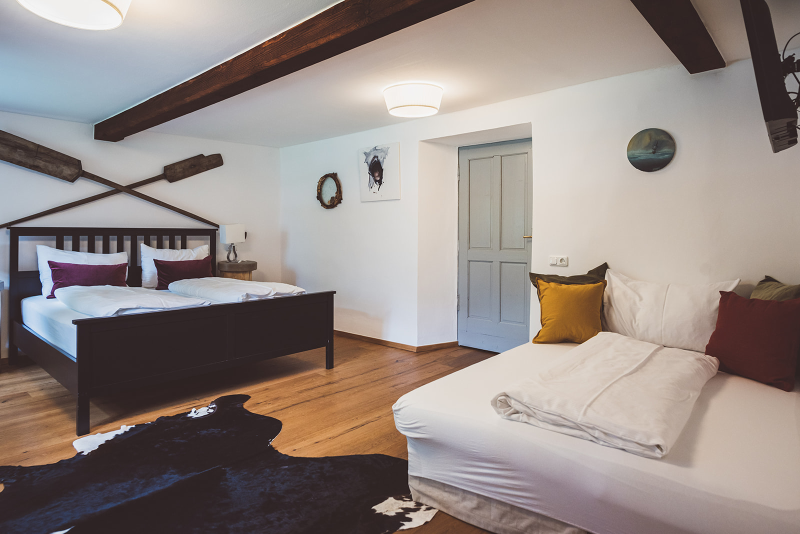 Doppelbett und extra Bett Apartment mit Infrarotsauna