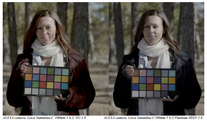 Example of IRND filter vs ND filter using ARRI Alexa camera