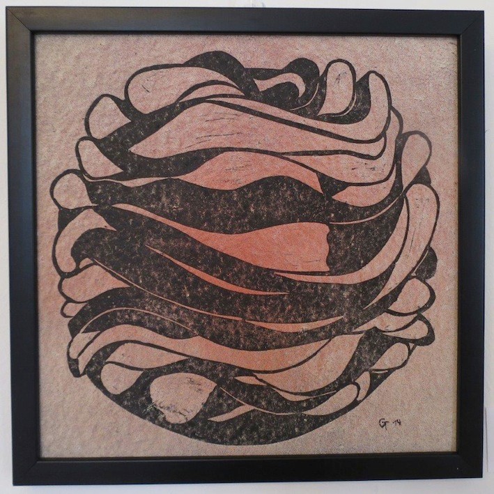 Urknall, Druck auf Weinfilterplatte, 30x30cm, 2014