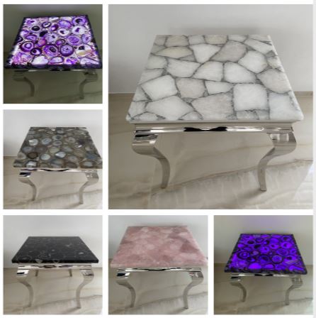 Couch Tische aus Naturstein mit Beleuchtung und ohne
