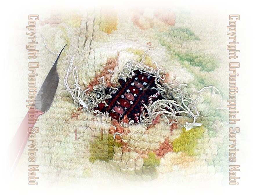 antike China Teppich Reparatur, (Bild 1)