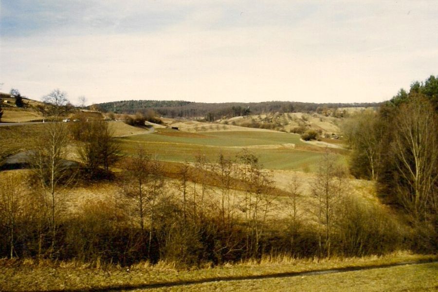 Februar 1990, freier Blick vom Abzweig Ebenhalde