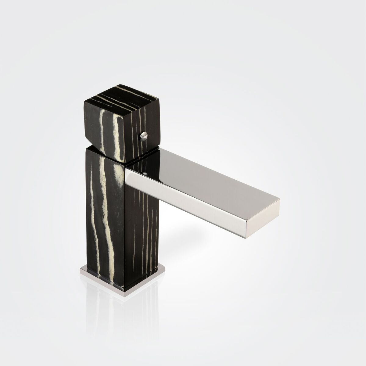 Niedrige Waschtischarmatur GHD02 (Ausführung Ebenholz schwarz/weiß)