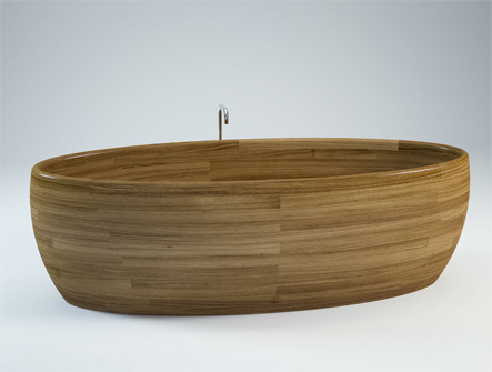 Freistehende Badewanne MADRA (Eiche)