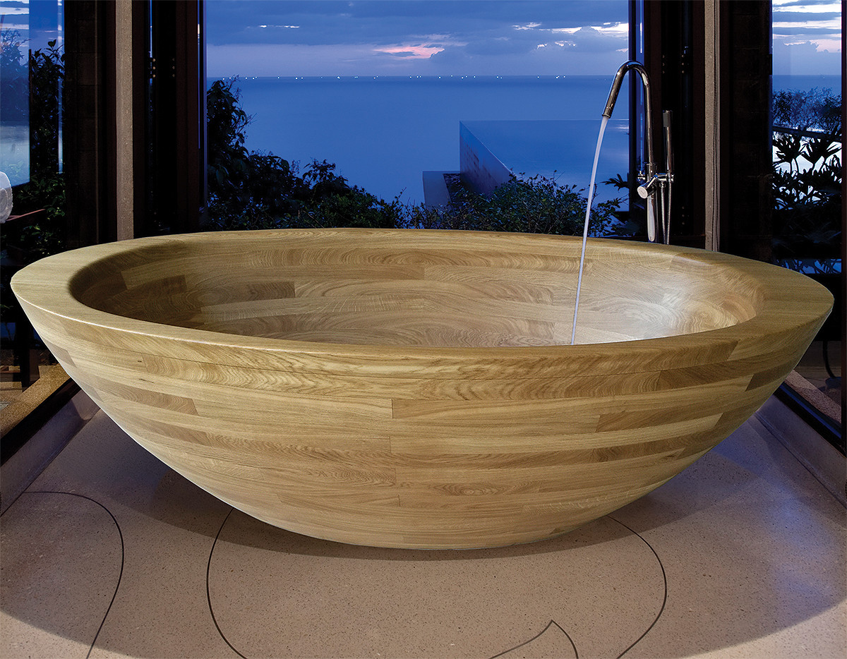 Holzbadewanne BAULA in Eiche (Front)