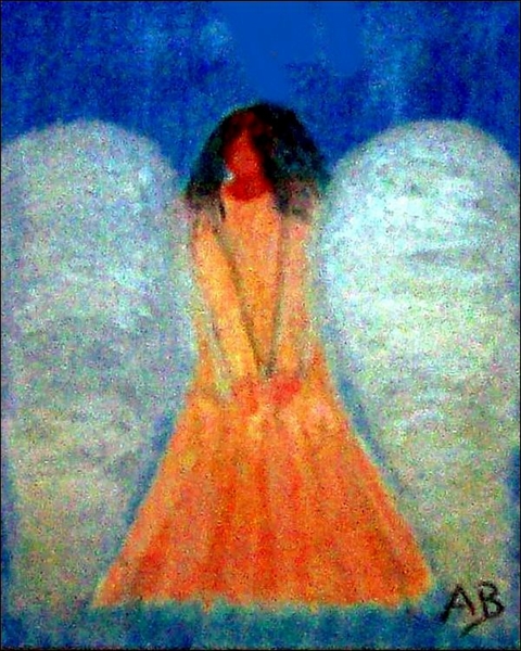Engelgemäld-Ölbild-Engel-Frau-Mädchen-Ölmalerei-Ölgemälde-Moderne Malerei