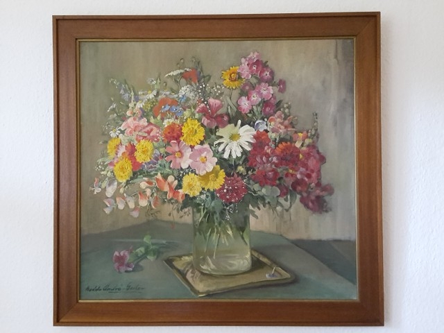 Hedda Andrä-Geiler, Ölgemälde: Vase mit Blumen