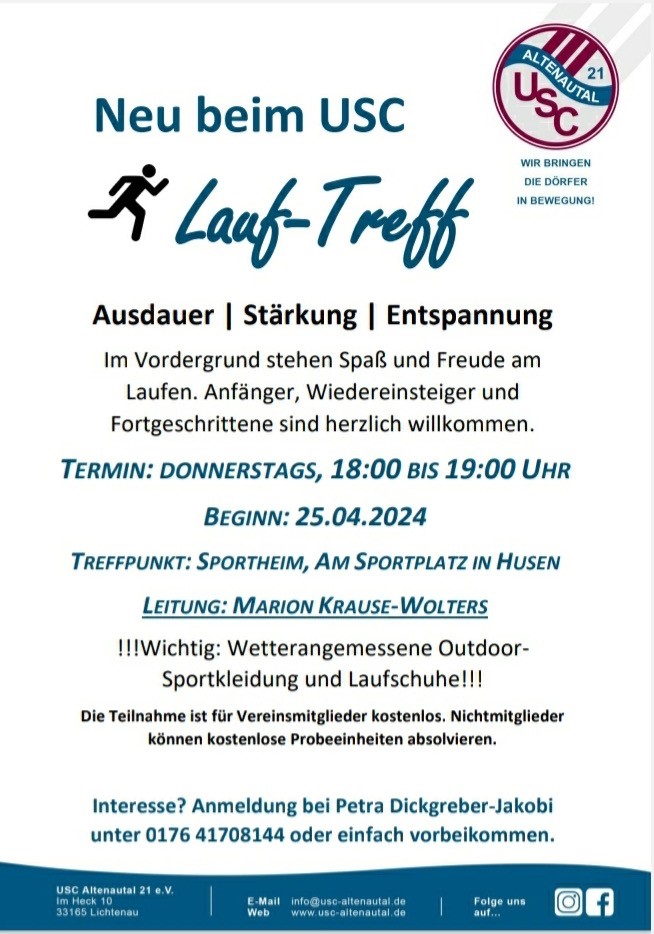 Neu beim USC - Lauf-Treff