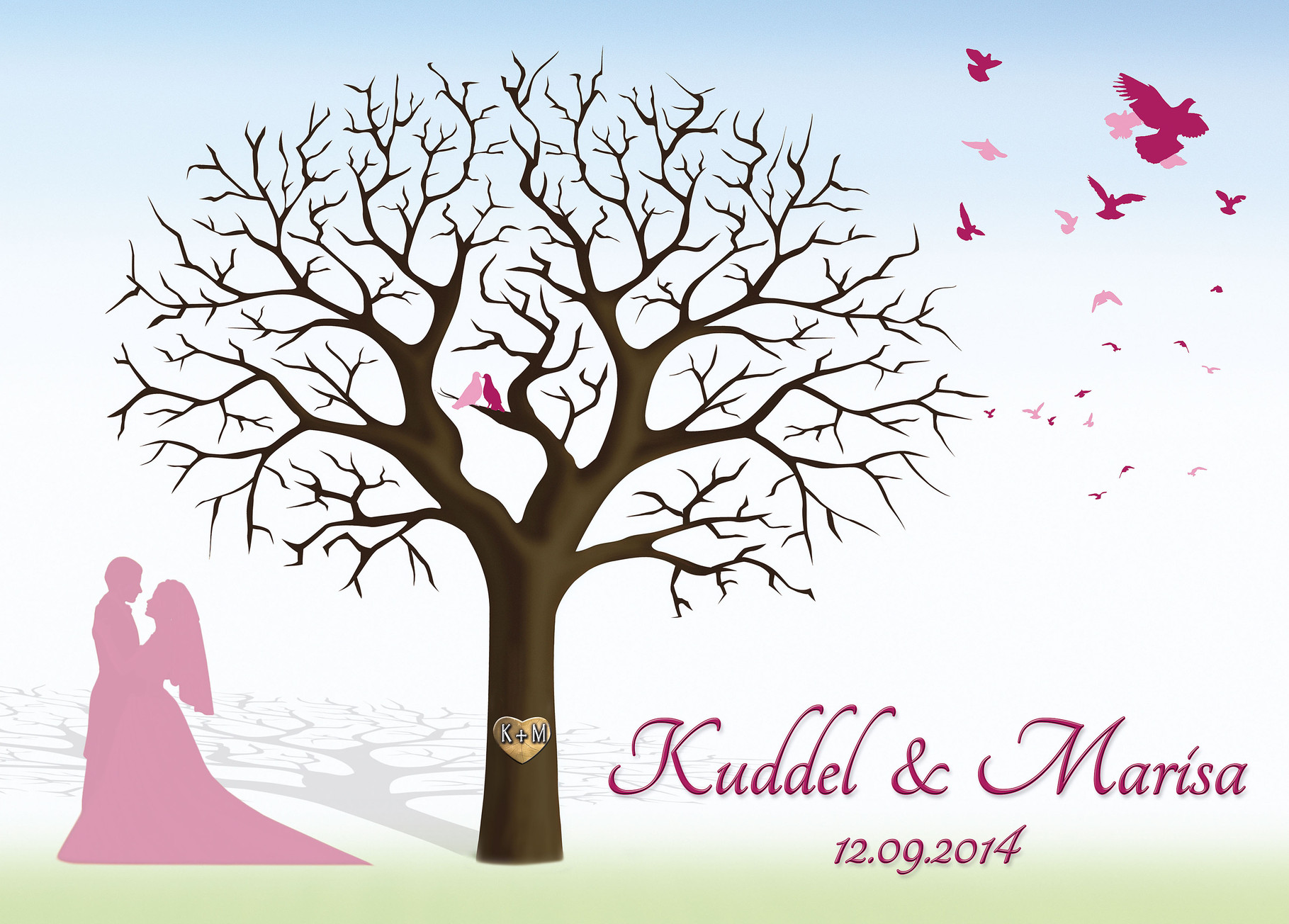 Das Unikat, der Hochzeitsbaum Hochzeit Weddingtree Geschenk Leinwand
