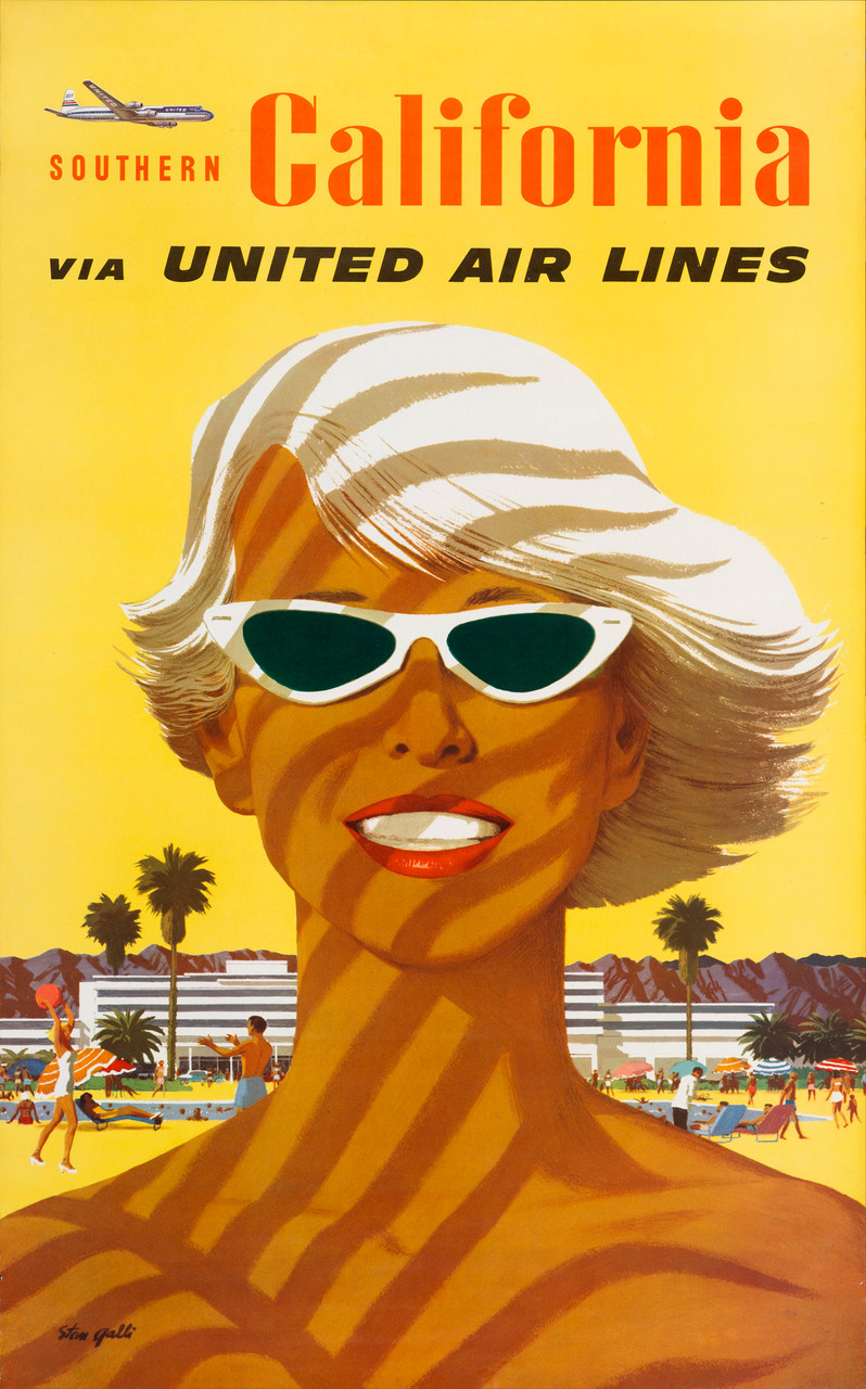Famous Vintage PosterArtists Original Vintage Airline Posters