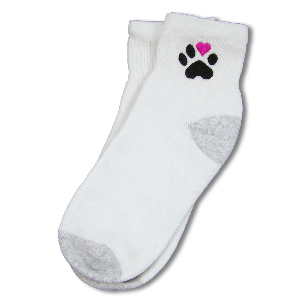 Embroidered Paw Print Socks by Working Dog Designs Working Dog