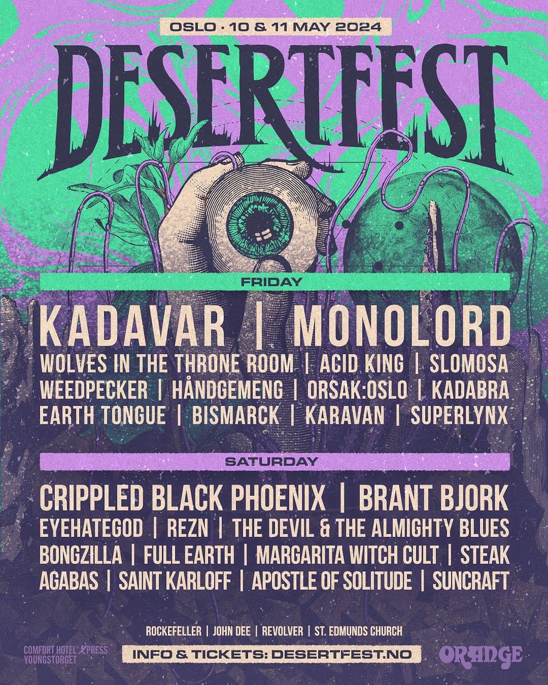 Desertfest Oslo announces day split