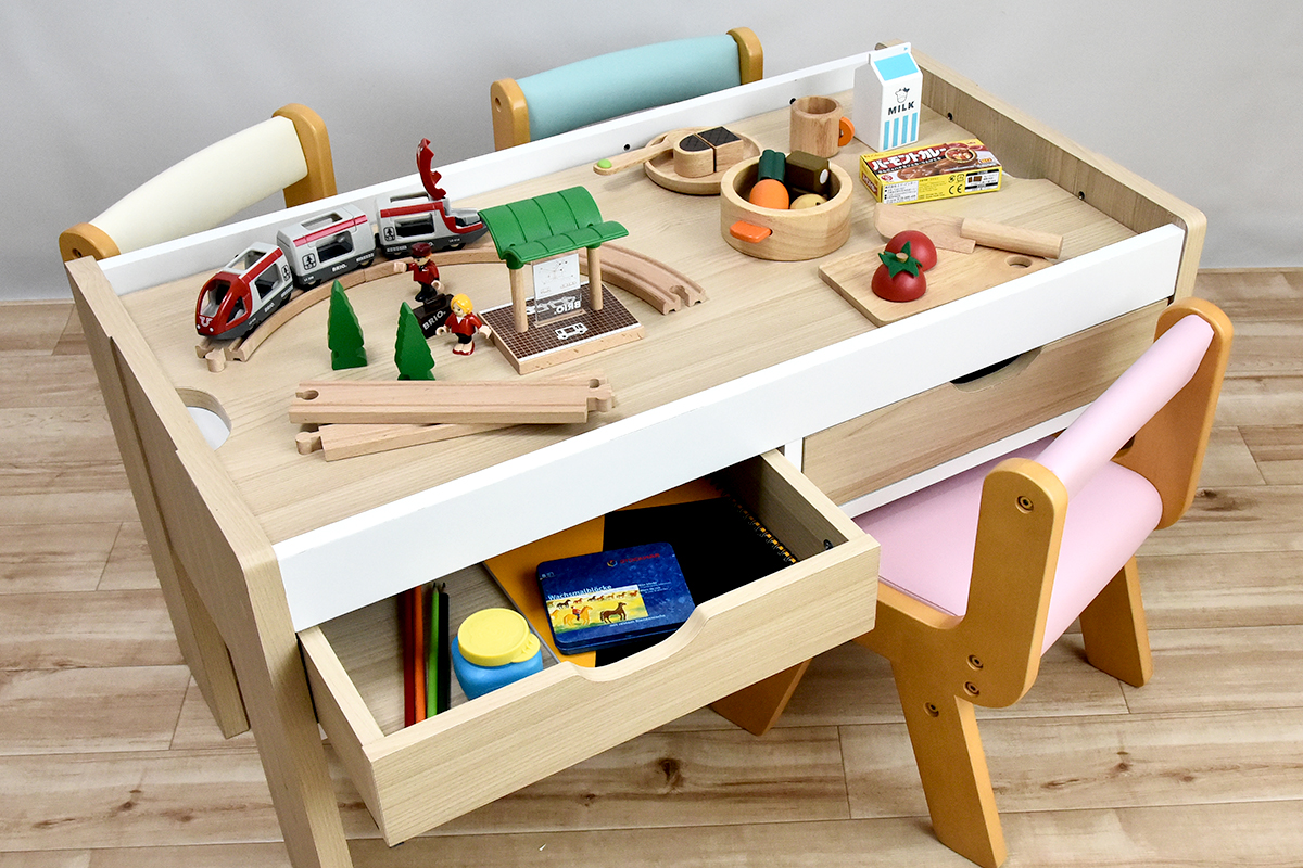 プレイテーブル（幅85cm） 収納付き - 子ども用家具Kidzoo(キッズー
