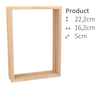 Cornice in legno 3D - 23,2 x 18,2 x 2,5 cm