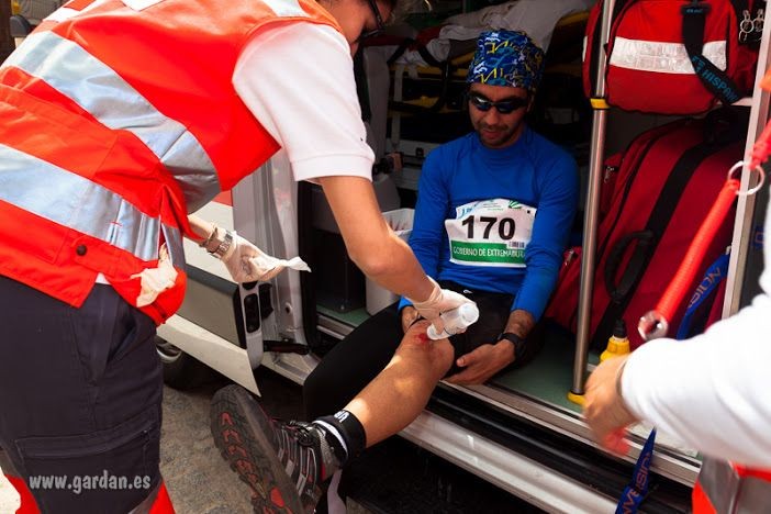 Atención médica a los corredores.