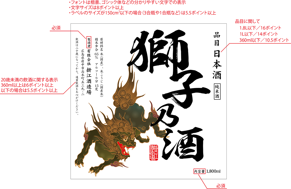 酒類表示の例