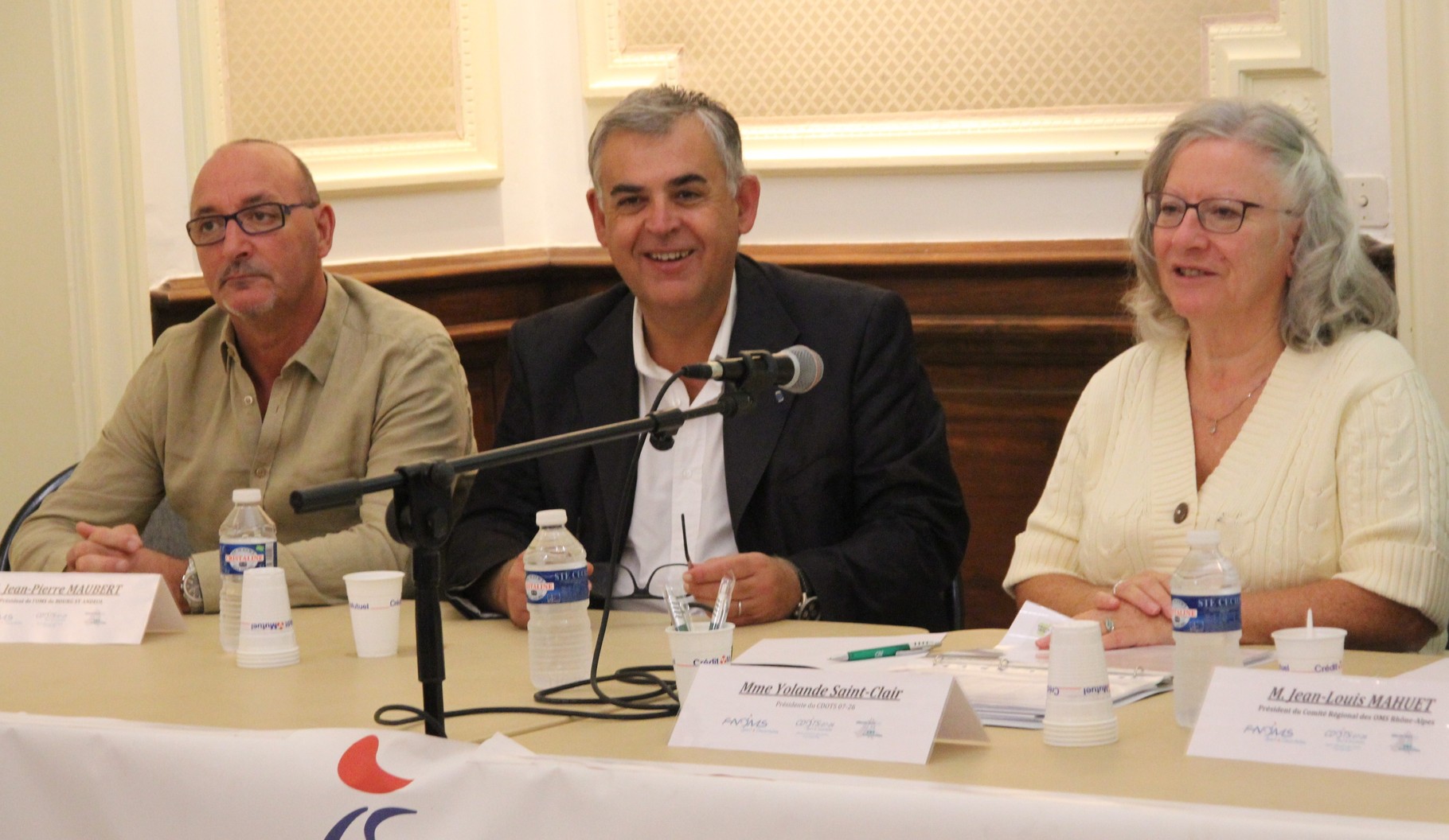 J.M. MAUBERT président OMS BSA, Pascal TERASSE député, Y. SAINT-CLAIR -CDOTS 07-26 présidente