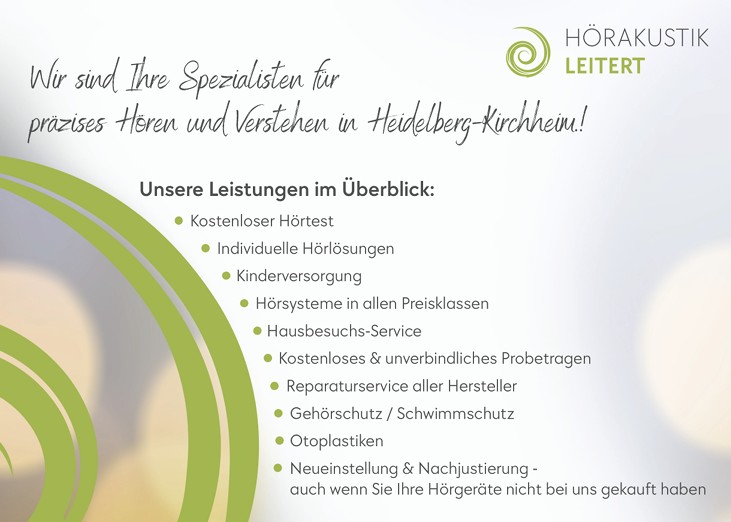 Leistungsübersicht von Hörakustik Leitert in Heidelberg