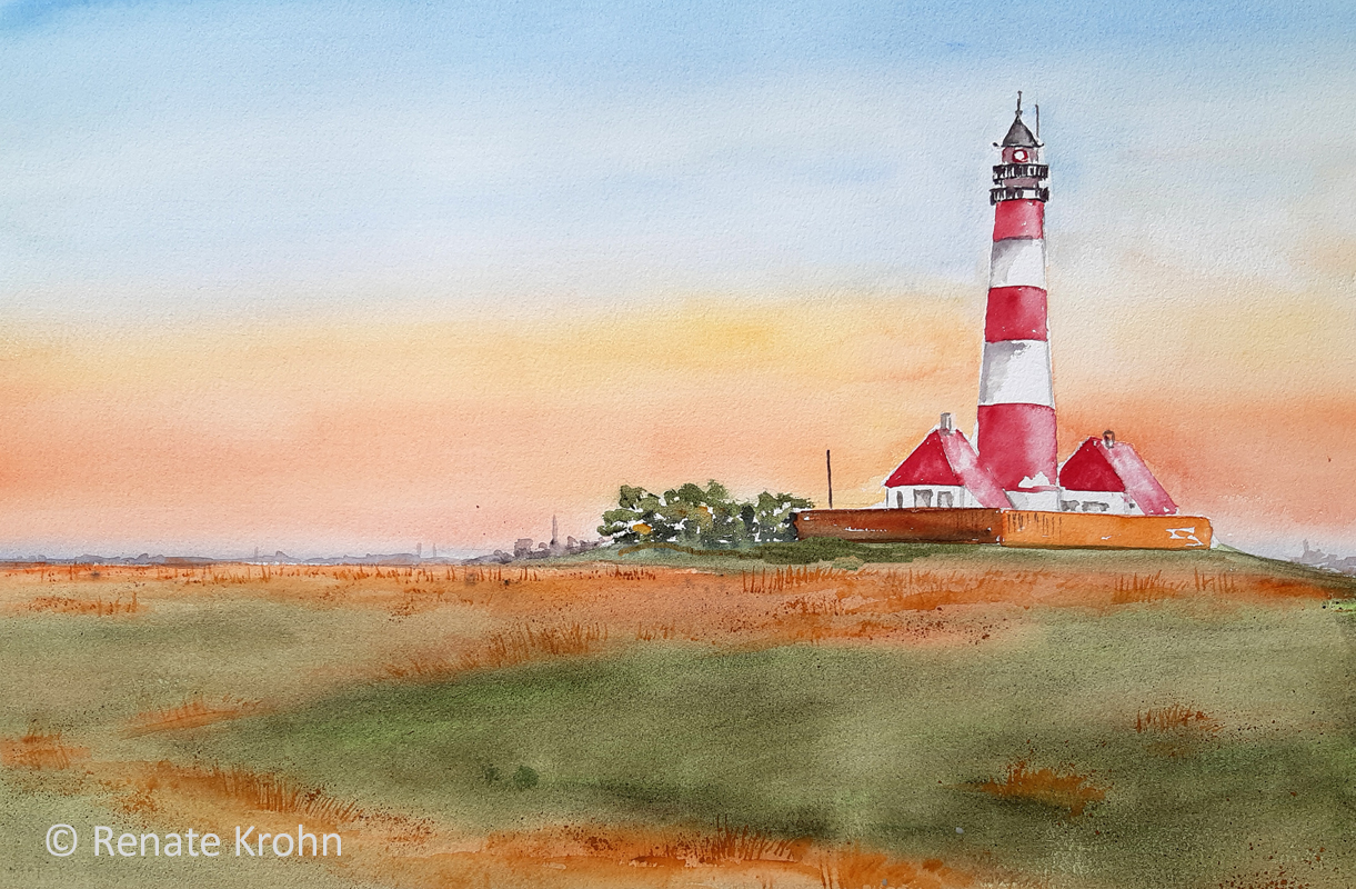 2021 Februar Westerhever Aquarell Renate Krohn
