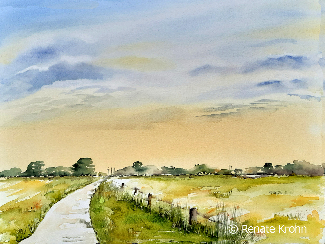2020 Oktober Feldmark Aquarell Renate Krohn