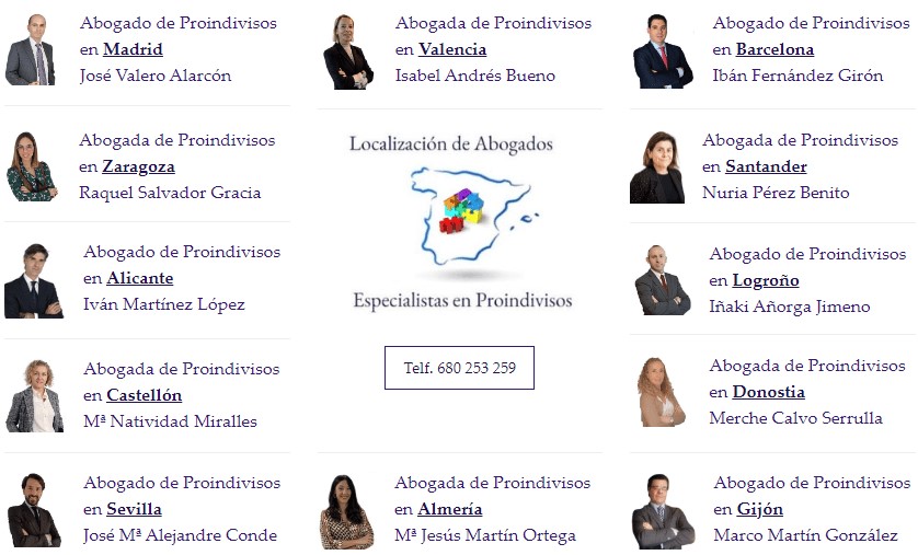 Localizar Abogado de Proindivisos en España