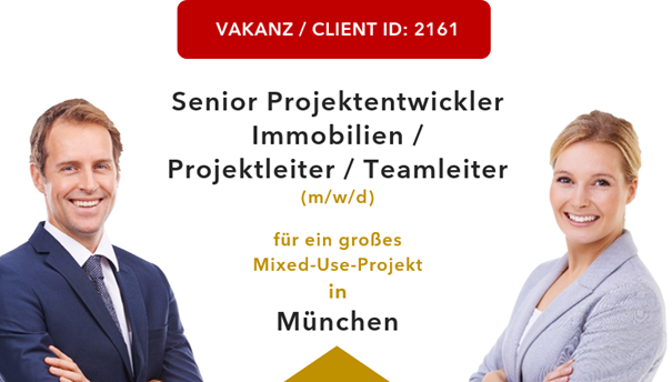 Besetzt: Senior Projektentwickler / Projektleiter / Teamleiter (m/w/d) - München