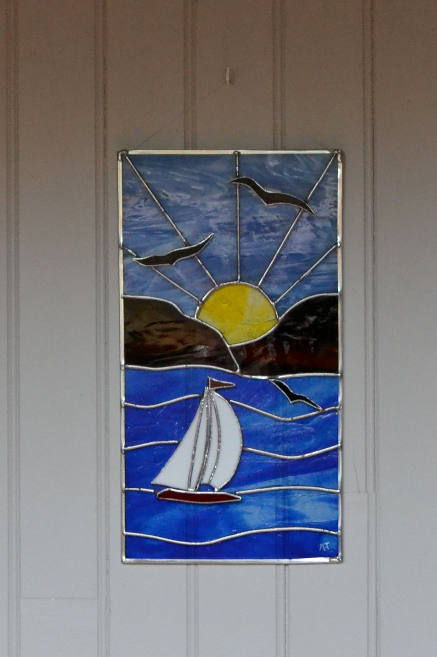 Tableau réalisé en Tiffany posé sur mur