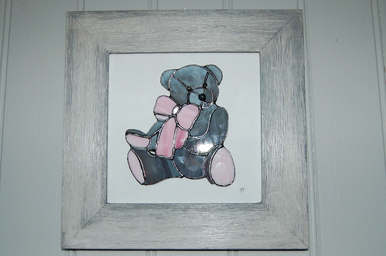 Tableau réalisé en Tiffany sur cadre bois