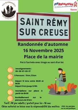 Randonnée à Saint Rémy sur Creuse