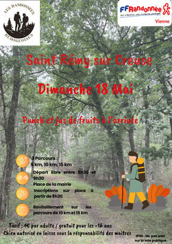 Dimanche 18 Mai Randonnée à Saint Rémy sur Creuse
