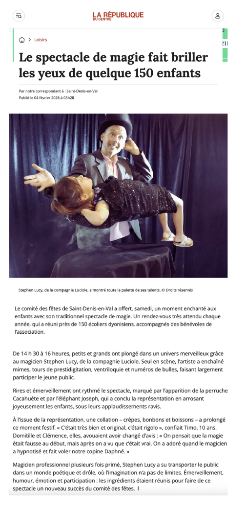 Article La république du Centre janvier 2026