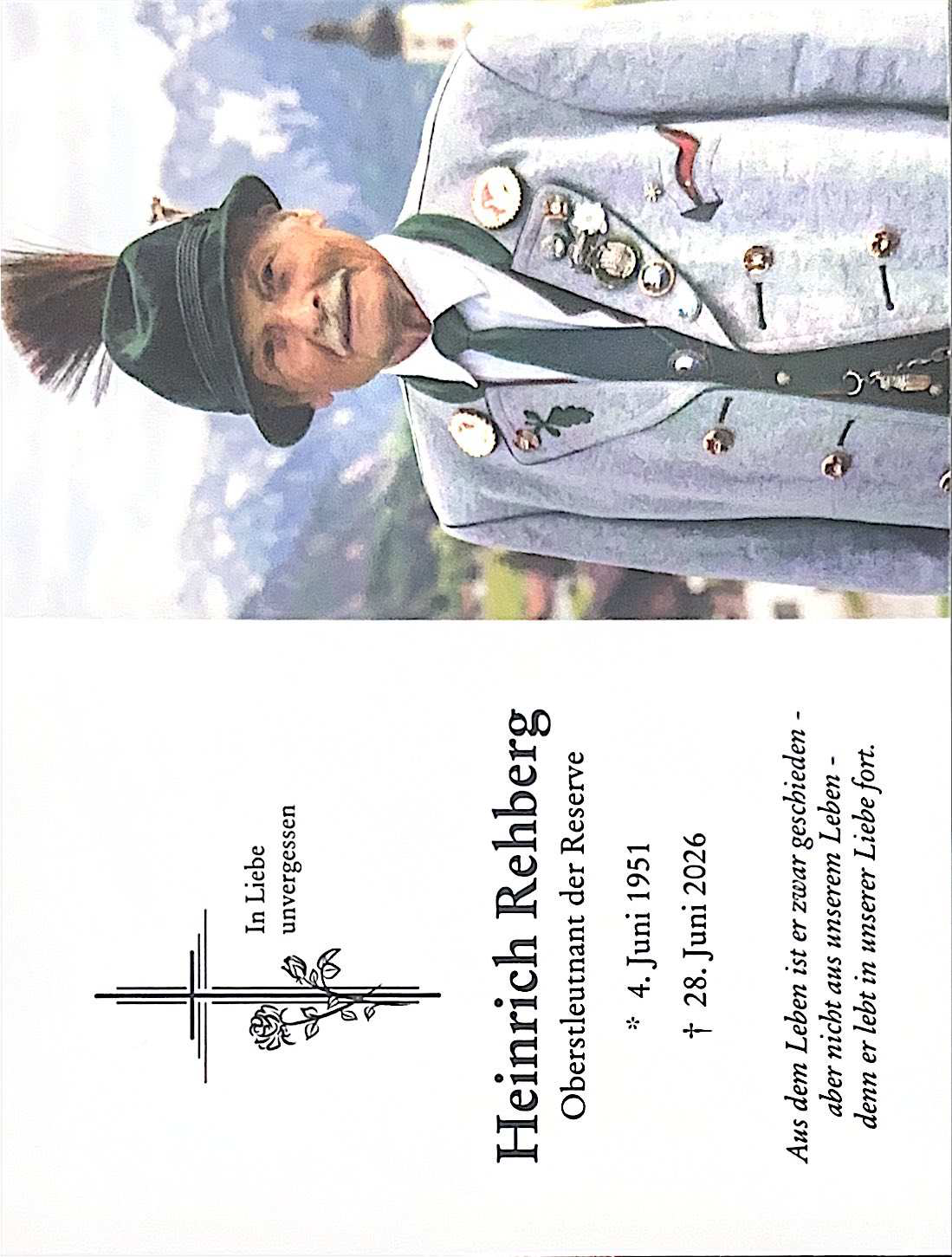 Abschied von unserem Ehrenmitglied Heinrich Rehberg