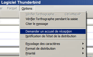 Accusé réception Thinderbird