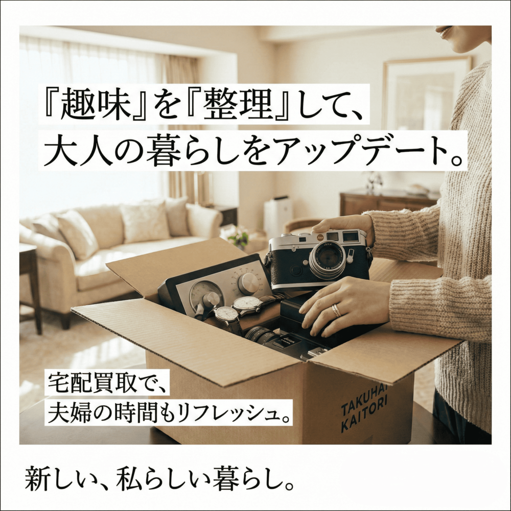 趣味を整理してスマートな暮らしをアップデート。全国対応の宅配買取サービスをご利用ください。