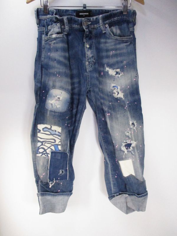 【洋服買取】15春夏SS　DSQUARED2 ディースクエアード/ パッチワーク ジーンズM.BUBLE JEAN/S74LA0728 S30342 470 インディゴブルー サイズ44/東京都八王子市