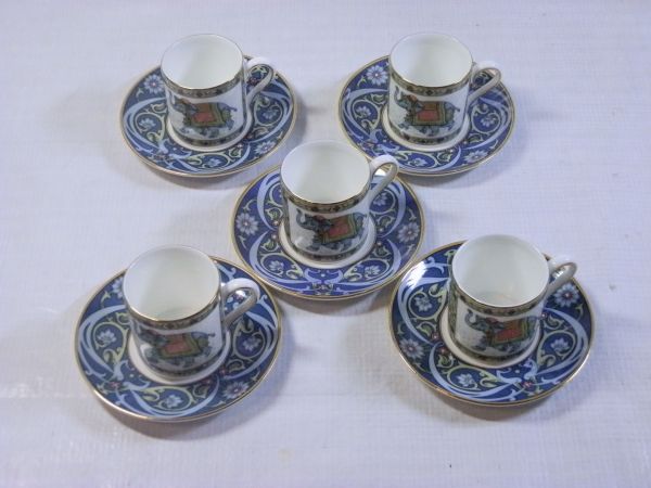 【食器買取】WEDGWOOD/ウェッジウッド　デミタスカップ/5脚セット　カップ＆ソーサ　BLUE ELEPHANT/ブルーエレファント  |　相模原市緑区