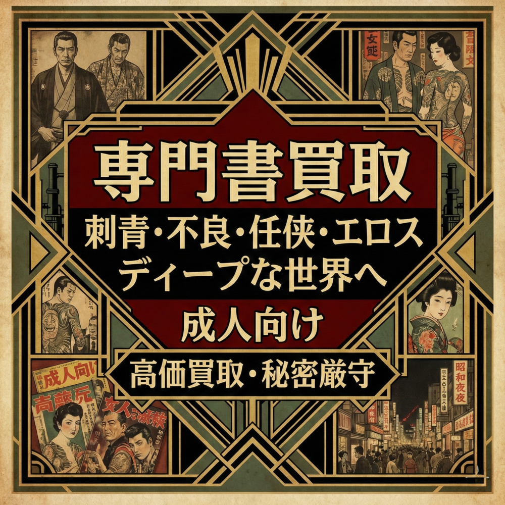 古本買取　刺青　不良　暴走族　任侠　成人向け　エロス　ディープな世界へ高価買取　秘密厳守　出張買取　宅配買取