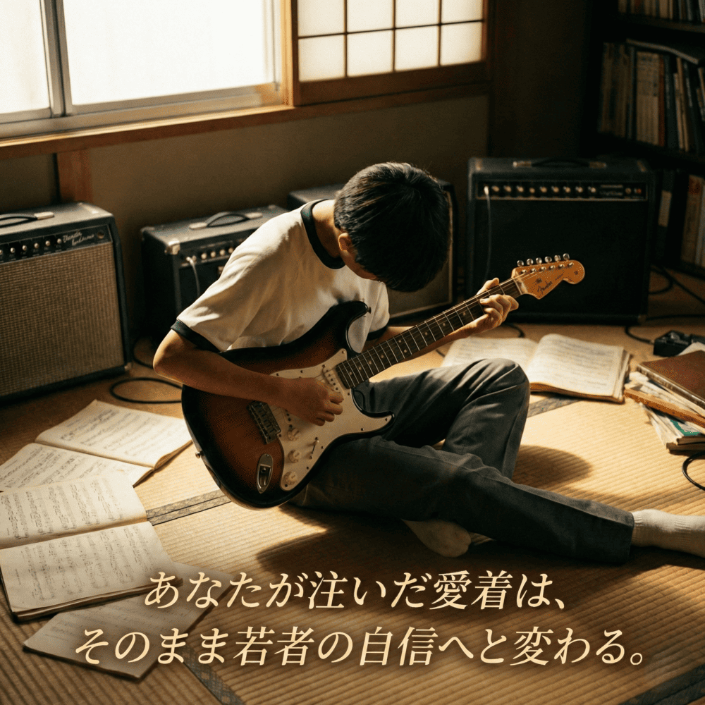 あなたが注いだ愛着は、そのまま若者の自信へと変わる。