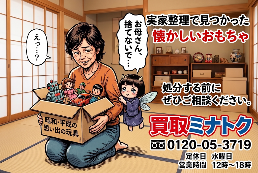 実家整理で見つかった懐かしい玩具　お母さん捨てないで