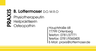 B. Lottermoser D.O. M.R.O. • Osteopathin • Heilpraktikerin • Physiotherapeutin